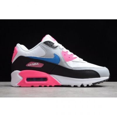 Nike Bayan Air Max 90 Leather Beyaz / Pembe / Mavi / Siyah Koşu Ayakkabısı Türkiye - SBDXBH4B